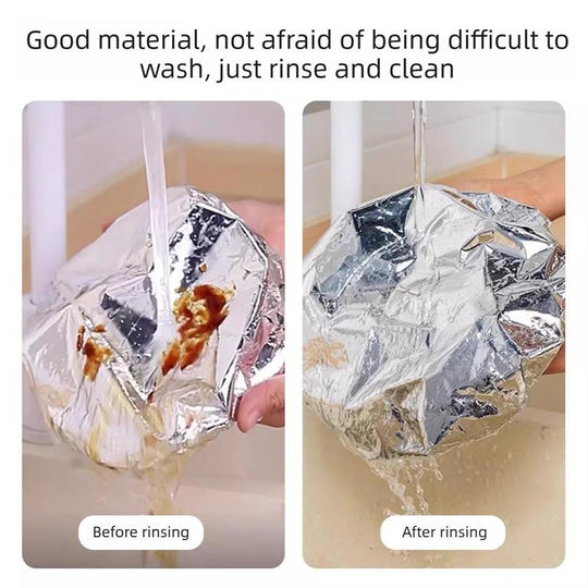 🥡🍲 Aluminum Foil Heat-Retaining Cover – Locks heat for hours, microwave safe. Reusable, eco-friendly. Keep every meal hot! ♻️✨