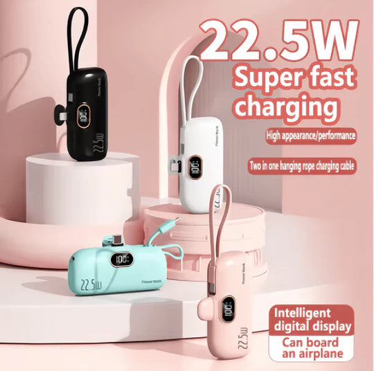 🔋✨👍5000mAh Mini Portable Charger Power Bank for phone