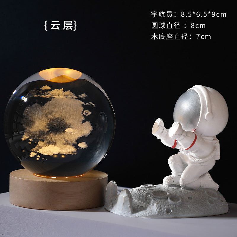 Lampada decorativa notturna con sfera di cristallo galassia 3D di Pasqua💖ACQUISTA 3 E RICEVI IL 10% DI SCONTO