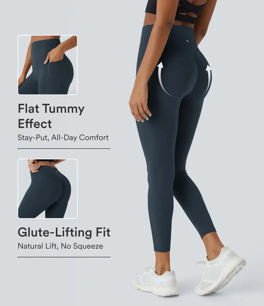 Halara UltraSculpt Højtaljede Scrunch Butt Lifting Mave Control Pocket Shaping Training Leggings