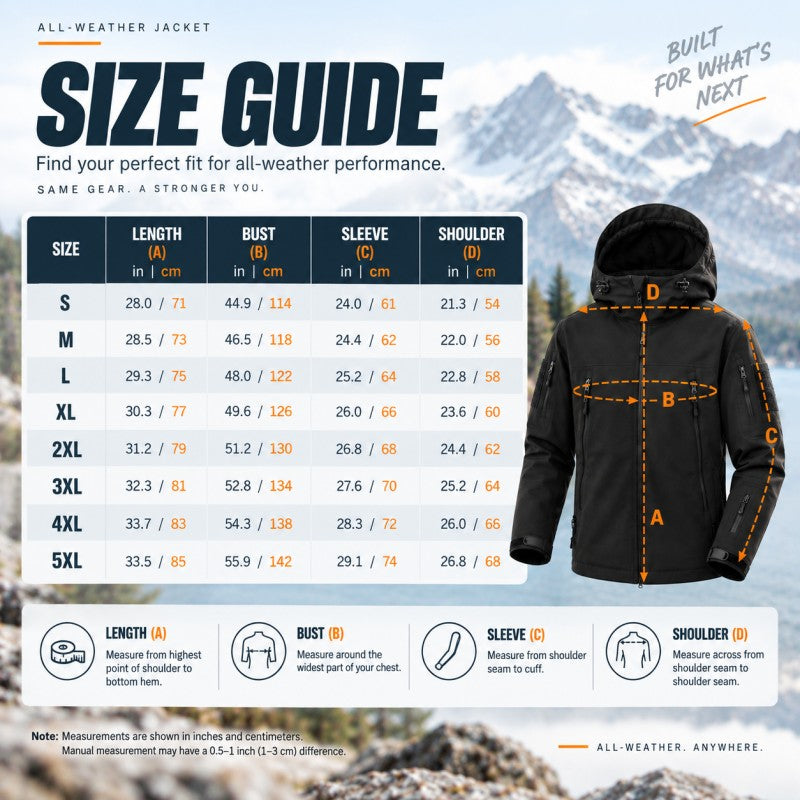 ⏳LAST DAY SALE!!💥 Built for Wind & Rain🌧️Men's Waterproof Insulated Outdoor Jacket