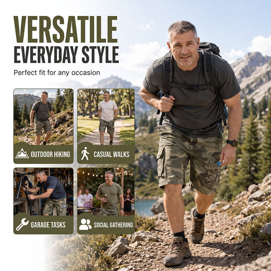 ✨ Men's Casual Relaxed Fit Cargo Shorts – Multi-Pockets, Breathable, Rugged 🌲