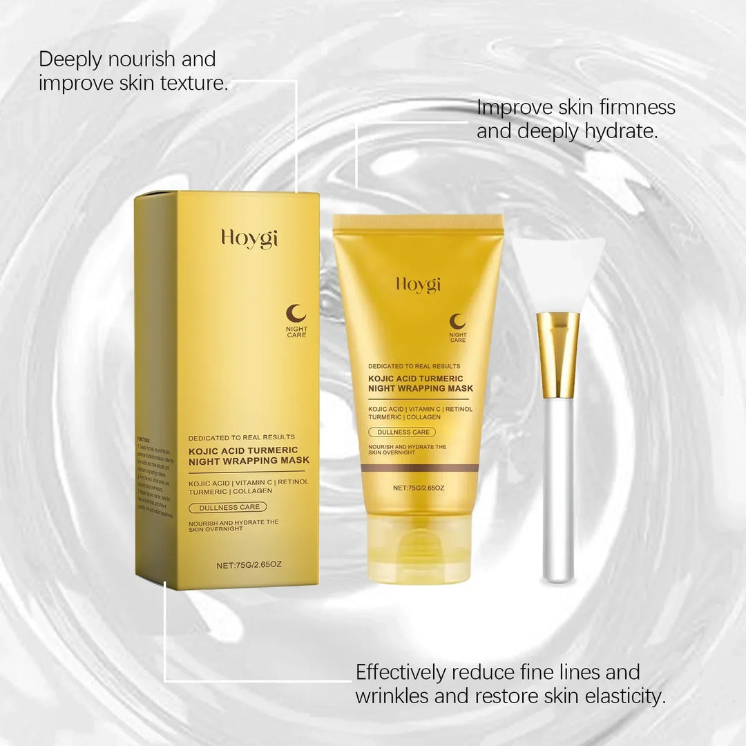 [Medicubeofficial] Kojic Acid Gurmeric Night Wrapping Mask | Overnatt Wrapping Mask, Morning Shed, Gurkmeja, niacinamid, C -vitamin