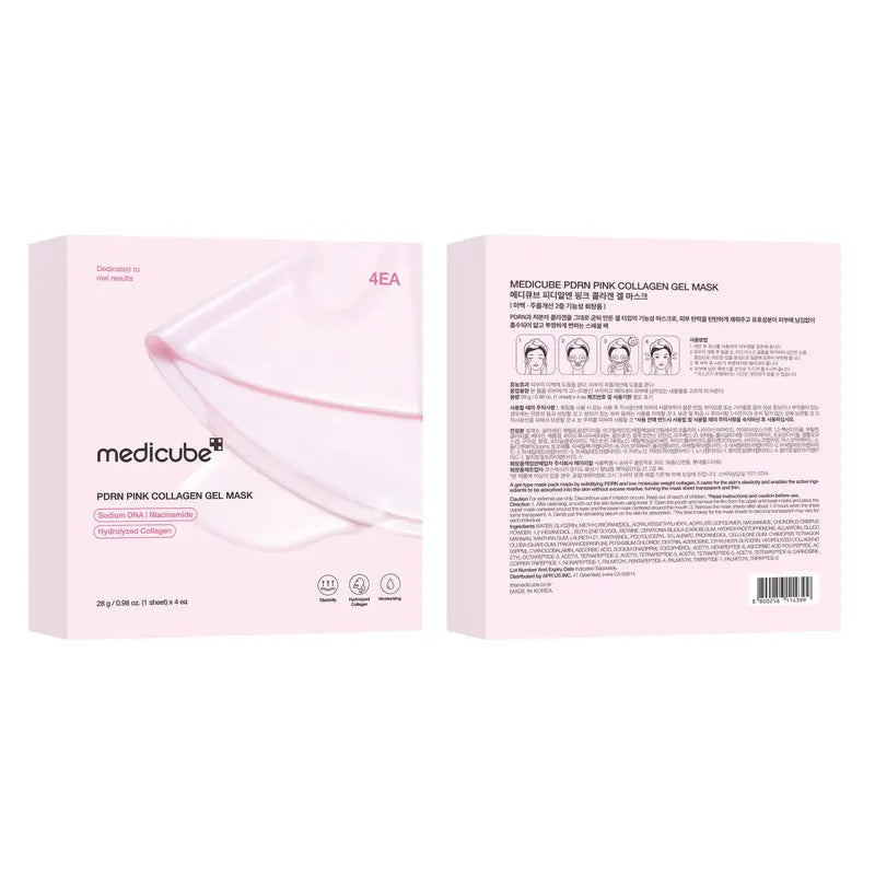 [medicube Official Shop] PDRN Pink Collagen Gel Mask (4 sheets) | Salmon DNA, Color Changing, Pink Glow, Collagen, Facial Mask, Korean Skincare
