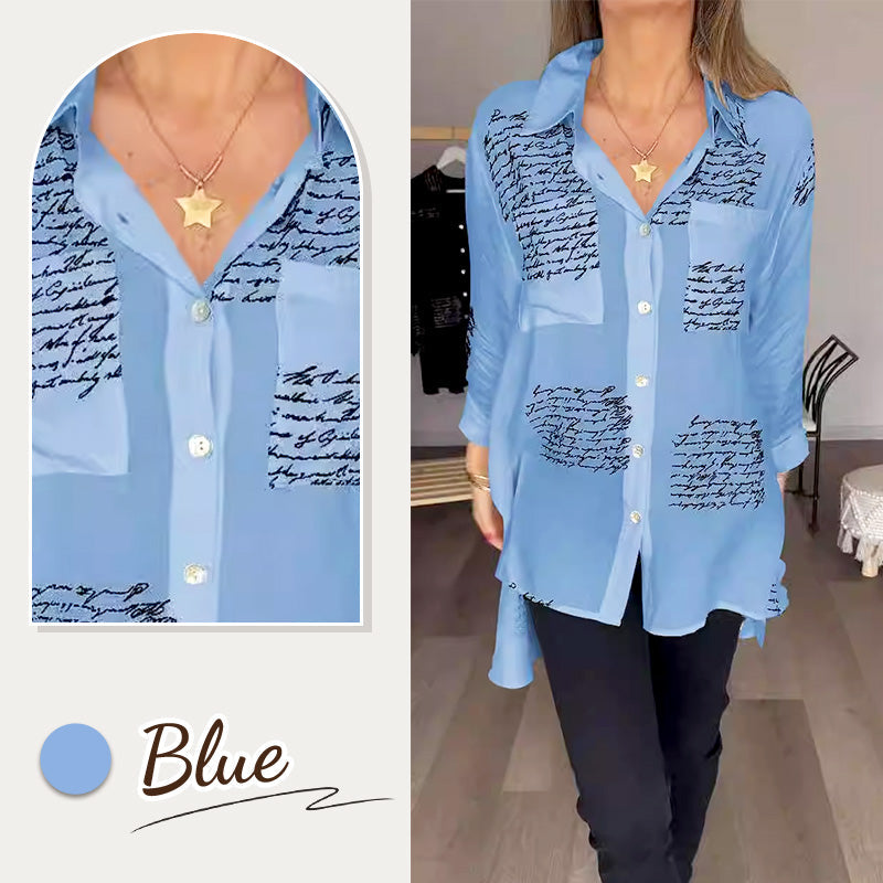 🌞Hot Sale 50% OFF🔥2026 New Hot Sale 💖 Letter Print Fashion Lapel Shirt