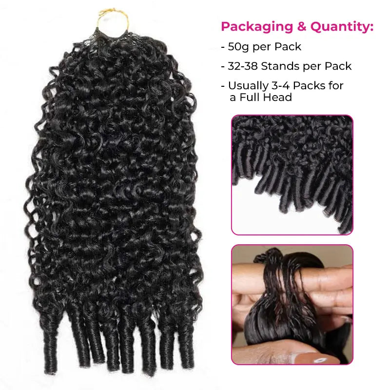 ISEE HAIR Echthaar-Häkelverlängerungen, Miracle Knots, vorgetrennt, 50 g/Packung – knotenlose Boho-Zöpfe, 4–5 Packungen für den ganzen Kopf, mehrere lockige & Wellentexturen