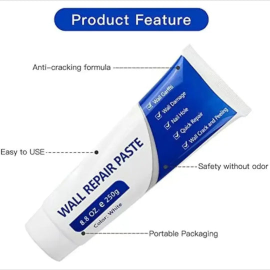 【Father's Day Gift】Drywall Patch Repair Kit with 250g Quick-Drying Wall Mending Agent, Multi-Functional Heavy-Duty Concrete Sealant, Waterproofing Adhesive Caulk, Self-Adhesive Paste