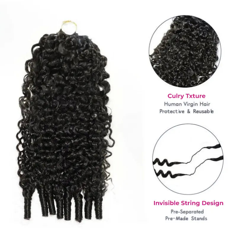 ISEE HAIR Echthaar-Häkelverlängerungen, Miracle Knots, vorgetrennt, 50 g/Packung – knotenlose Boho-Zöpfe, 4–5 Packungen für den ganzen Kopf, mehrere lockige & Wellentexturen