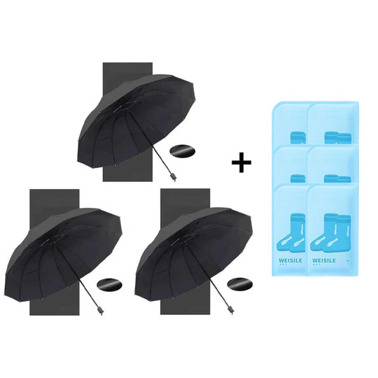 ⏳Aikarajoitettu 50%Alennus⏰12-ribinen suuri kokoontaitettava tuulenpitävä sateenvarjo🌂