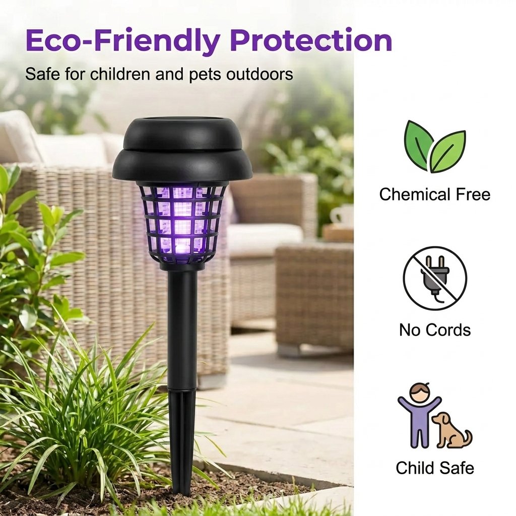 ☀️Solar Mosquito Zapper Light ✨– Outdoor Garden Stake Lamp, UV Insect Killer & Solar Pathway Light🦟🚫