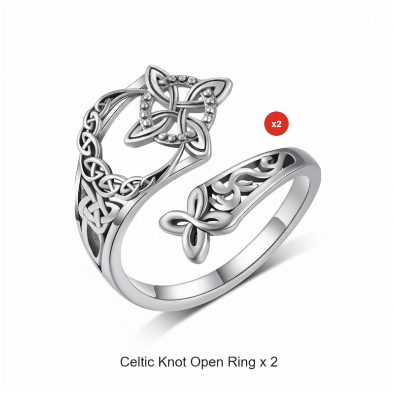 🔥Offener Ring aus keltischem Knoten aus 925er Sterlingsilber