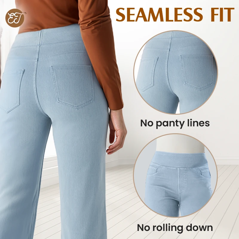 Loose High-Waist Business Casual Pants Yoga Pants Women Wide Leg Pants with Pockets Comfortable Athletic Sweatpants Outdoorfun