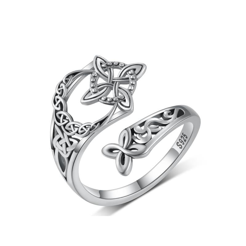 🔥Offener Ring aus keltischem Knoten aus 925er Sterlingsilber