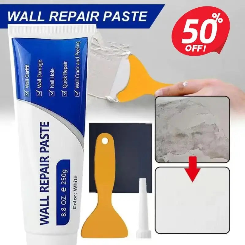 【Father's Day Gift】Drywall Patch Repair Kit with 250g Quick-Drying Wall Mending Agent, Multi-Functional Heavy-Duty Concrete Sealant, Waterproofing Adhesive Caulk, Self-Adhesive Paste