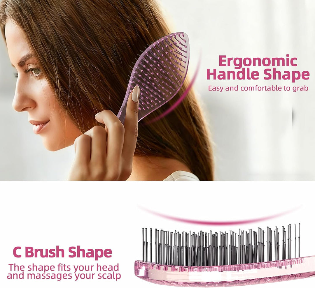 VMAGIC Detangling hajkefe fejbőr fésű női lányoknak, férfiaknak & fiúknak, nedves és száraz hajra, kétszintű fogak az erőfeszítés nélküli, hosszan tartó fogak eltávolításához