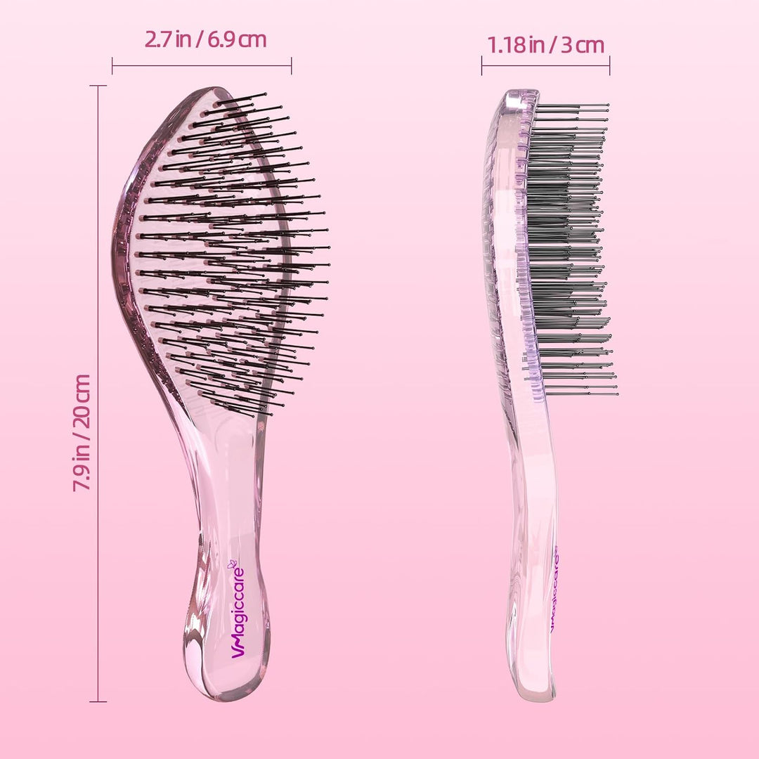 VMAGIC Detangling hajkefe fejbőr fésű női lányoknak, férfiaknak & fiúknak, nedves és száraz hajra, kétszintű fogak az erőfeszítés nélküli, hosszan tartó fogak eltávolításához