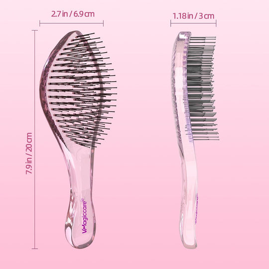 VMAGIC Detangling hajkefe fejbőr fésű női lányoknak, férfiaknak & fiúknak, nedves és száraz hajra, kétszintű fogak az erőfeszítés nélküli, hosszan tartó fogak eltávolításához