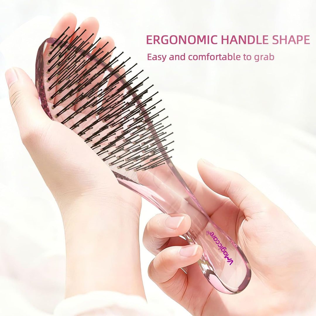 VMAGIC Detangling hajkefe fejbőr fésű női lányoknak, férfiaknak & fiúknak, nedves és száraz hajra, kétszintű fogak az erőfeszítés nélküli, hosszan tartó fogak eltávolításához