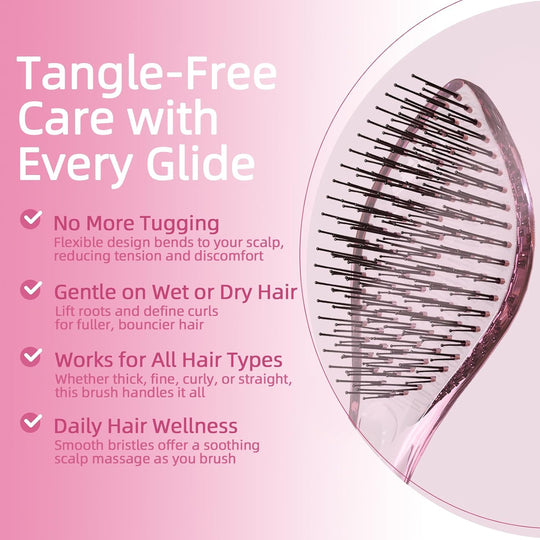 VMAGIC Detangling hajkefe fejbőr fésű női lányoknak, férfiaknak & fiúknak, nedves és száraz hajra, kétszintű fogak az erőfeszítés nélküli, hosszan tartó fogak eltávolításához