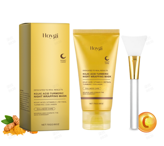 [Medicubeofficial] Kojic Acid Gurmeric Night Wrapping Mask | Overnatt Wrapping Mask, Morning Shed, Gurkmeja, niacinamid, C -vitamin