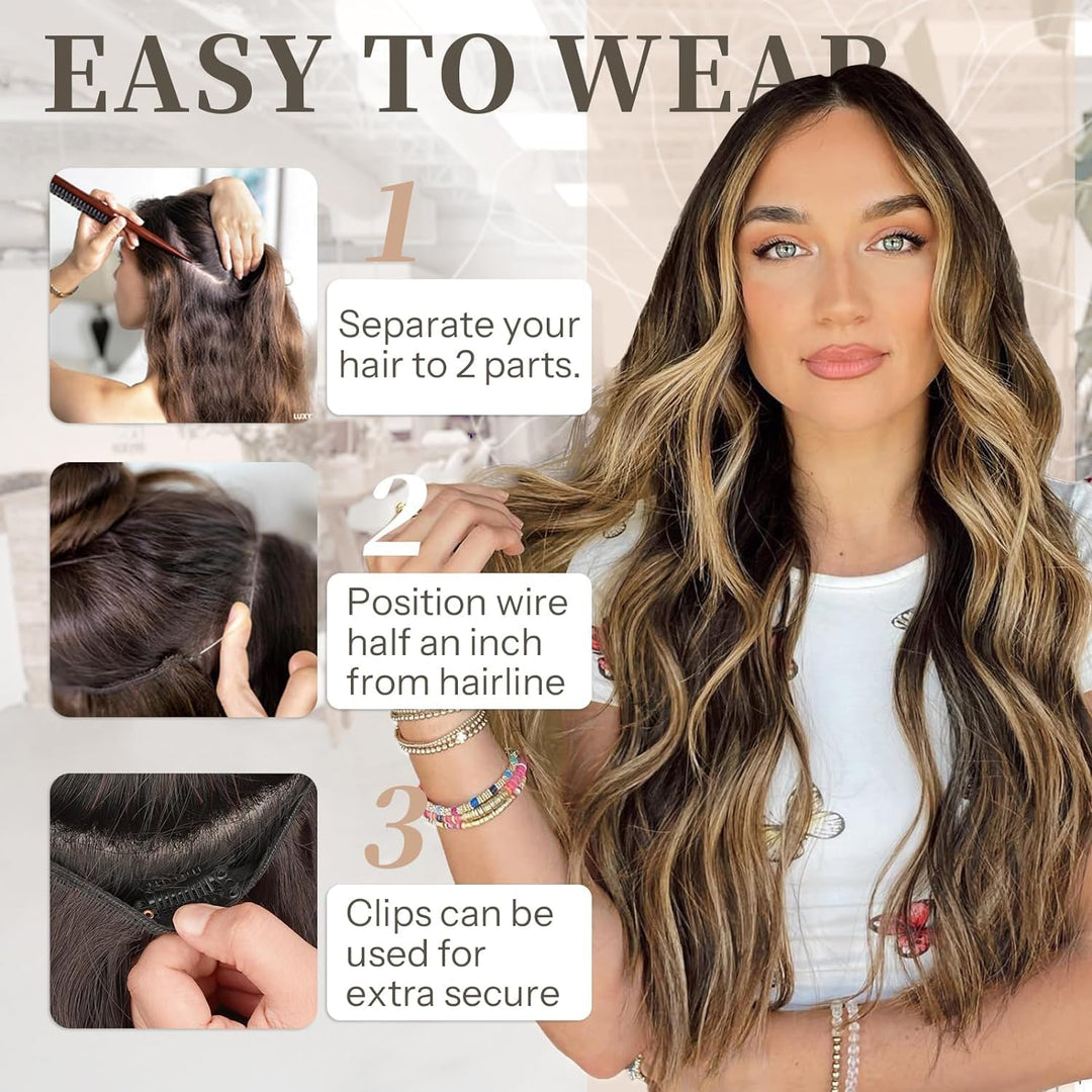 💖This Week's Hot Sales - 50% OFF🤩Women's Gradient Long Wavy Hair Wig, One-Piece with Adjustable Fit