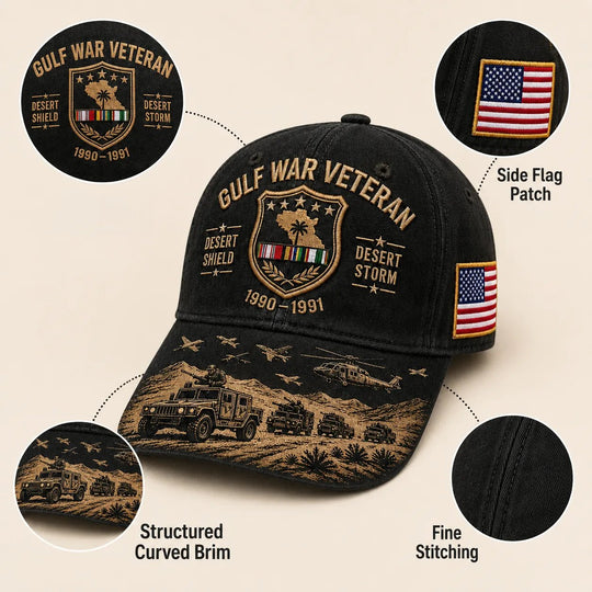 Gulf War Veteran Desert Shield & Desert Storm Commemorative Cap