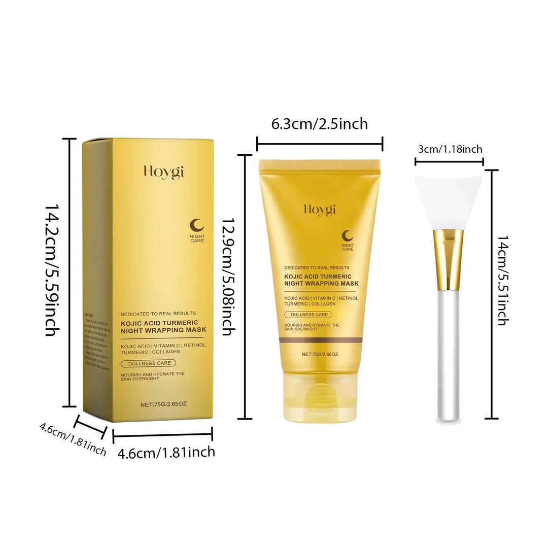 [Medicubeofficial] Kojic Acid Gurmeric Night Wrapping Mask | Overnatt Wrapping Mask, Morning Shed, Gurkmeja, niacinamid, C -vitamin