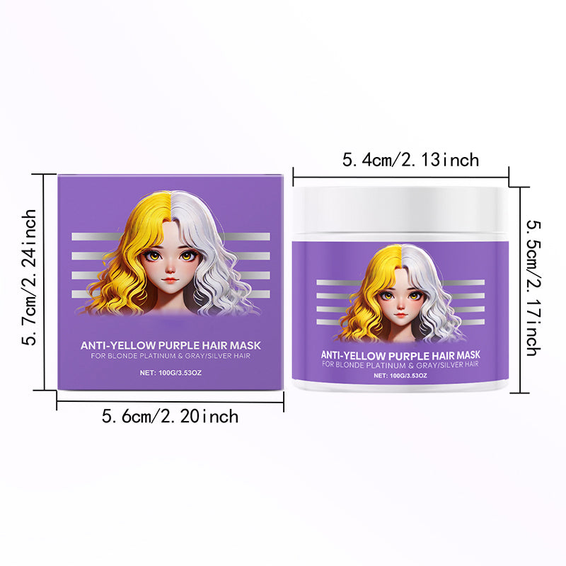 Maschera per capelli viola anti-ingiallimento 💜 Di' addio ai riflessi rossi! 💜