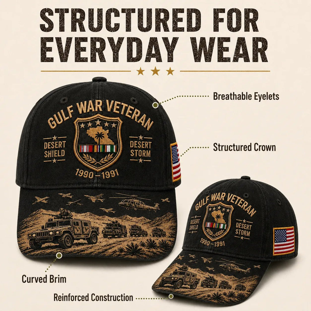 Gulf War Veteran Desert Shield & Desert Storm Commemorative Cap