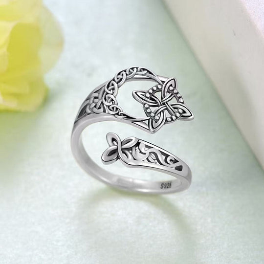🔥Offener Ring aus keltischem Knoten aus 925er Sterlingsilber