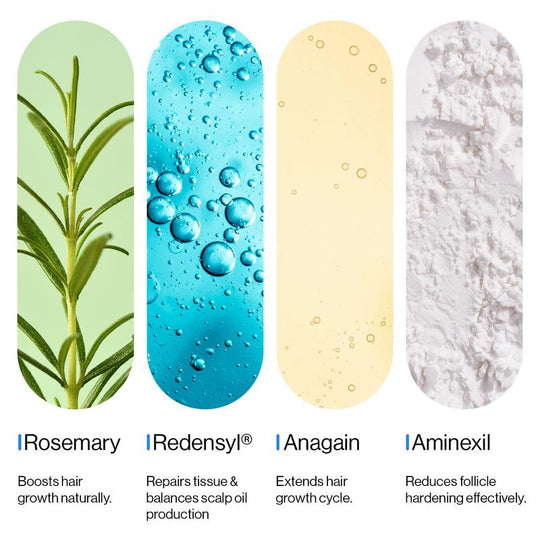 Fii avansat în corp de creștere a părului Roll-on | 3% rozmarin | 2% aminexil | 3% Redensy L 2% Anagain | Aplicator de scalp de precizie | Paraben și Sulfat gratuit | Non -uleios și fără mizerie
