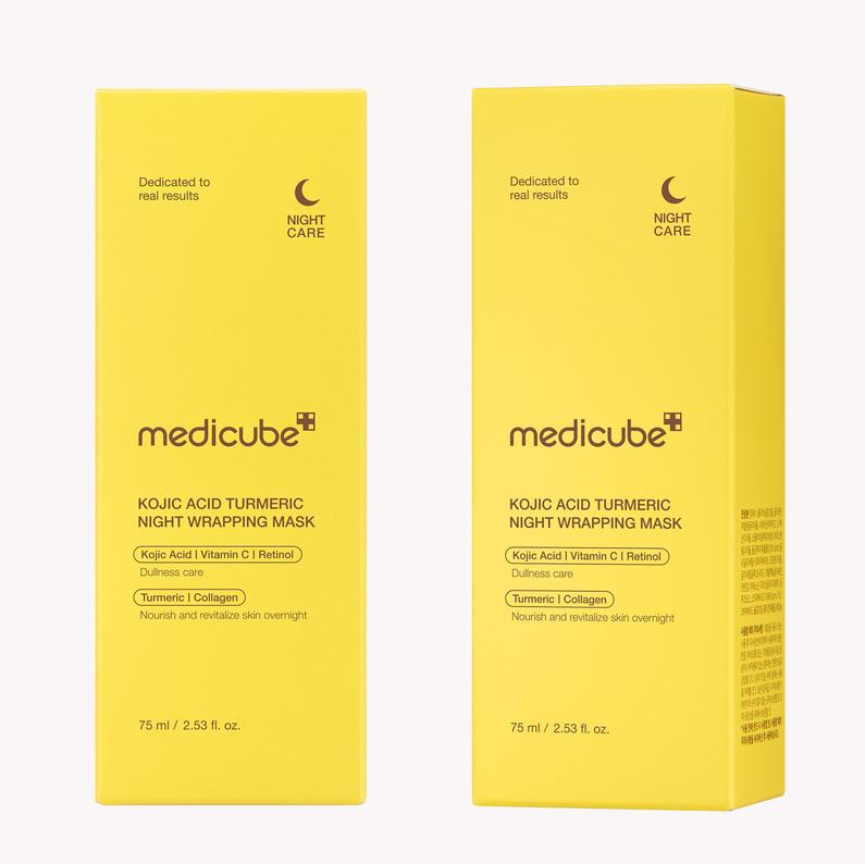 [MedicubeOfficial] Maschera di avvolgimento della notte della curcuma dell'acido kojic | Maschera da involucro durante la notte, capannone del mattino, curcuma, niacinamide ， vitamina C