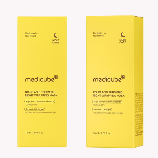[MedicubeOfficial] Maschera di avvolgimento della notte della curcuma dell'acido kojic | Maschera da involucro durante la notte, capannone del mattino, curcuma, niacinamide ， vitamina C