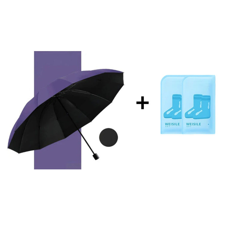 ⏳Aikarajoitettu 50%Alennus⏰12-ribinen suuri kokoontaitettava tuulenpitävä sateenvarjo🌂