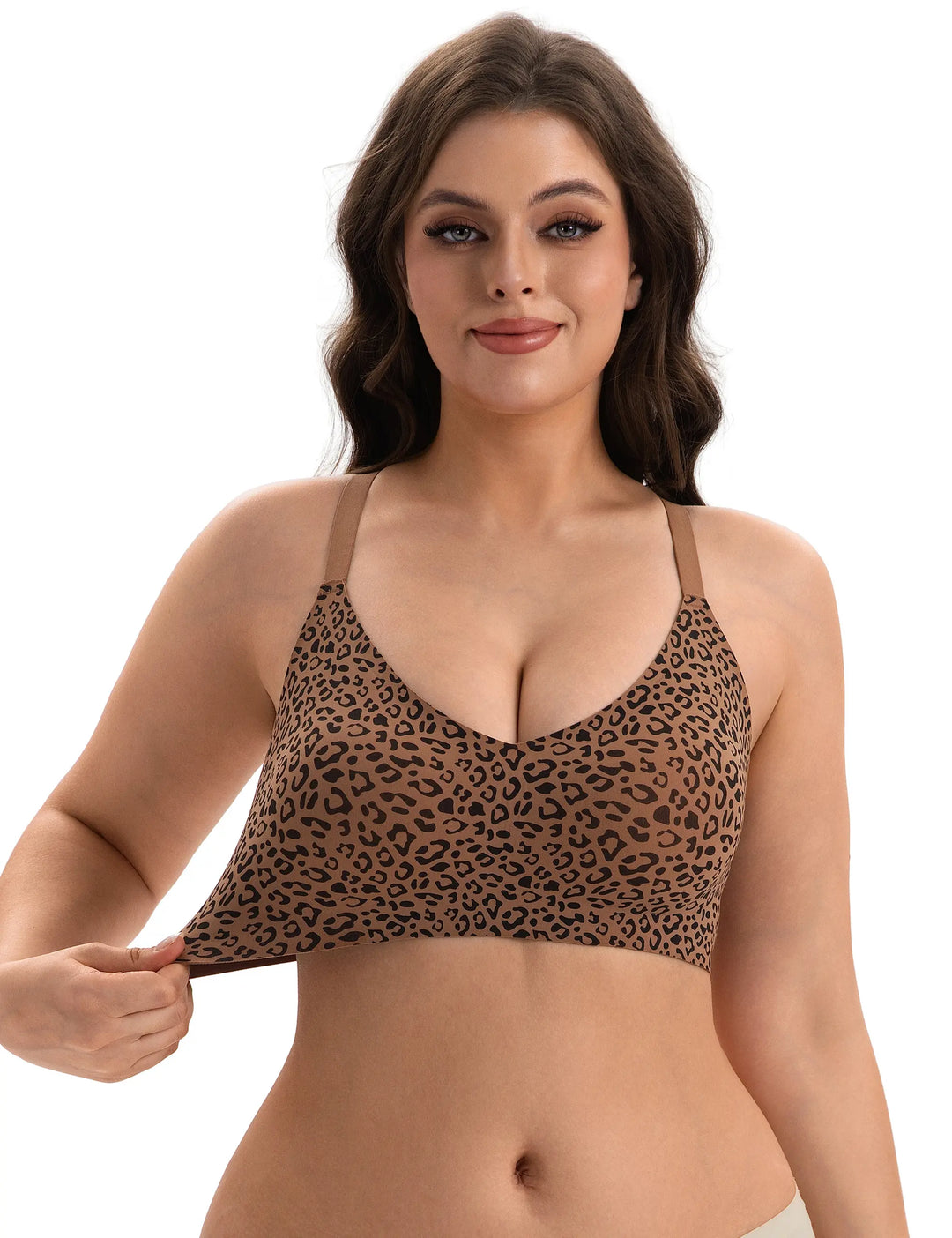 Lusait Lace Jelly Bra Bralettes for Women Pullover Bra Seamless Wireless Deep V Racerback Comfort Padded Everyday Tshirt Bra tiktokshopspringglowup summerwins,summerwins