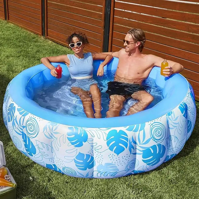 Sloosh-L/XL Inflatable Tanning Pool Lounge Float With Cup Holder, 70“X46”/85″ x 57″ Extra Large Pool Floats Adult with Pillow, 4 in 1 Suntan Tub Raft Floatie, Sunbathing Bed Lounge for Water Blow Up Kids Ball Pit Party Gifts, inflatable Sofa Swimming