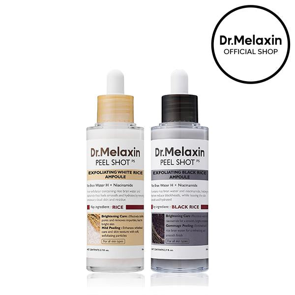 [Dr.Melaxin רשמי] Peel Shot Glow Rice Ampoule Duo - סרומים להבהרה, פילינג ולחות - מתאים לכל סוגי העור
