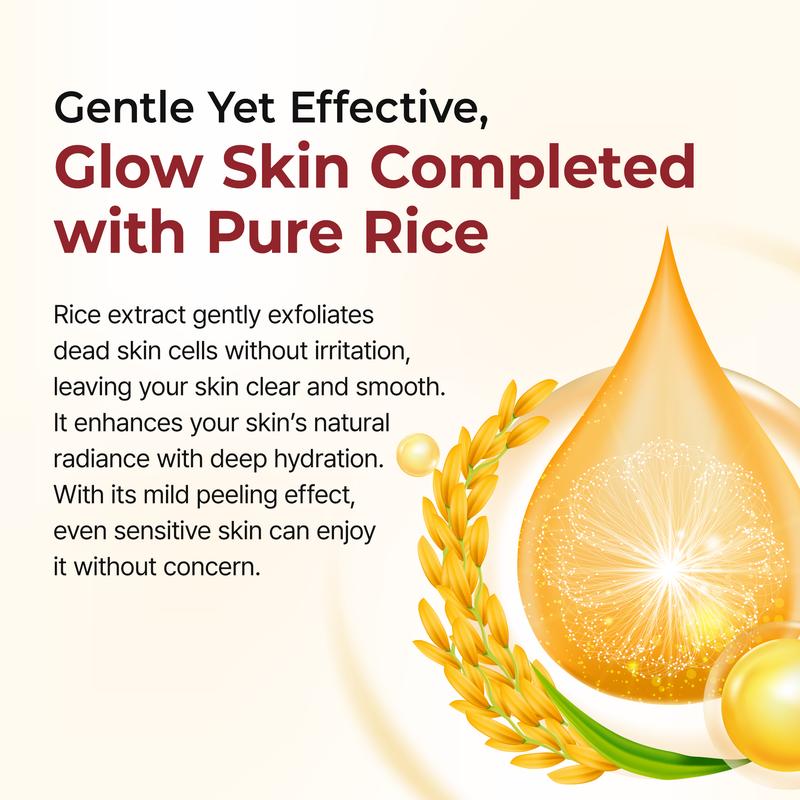 [Dr.Melaxin Officiell] Peel Shot Glow Rice Ampoule Duo - Serum för uppljusning, exfoliering och återfuktning - Lämplig för alla hudtyper