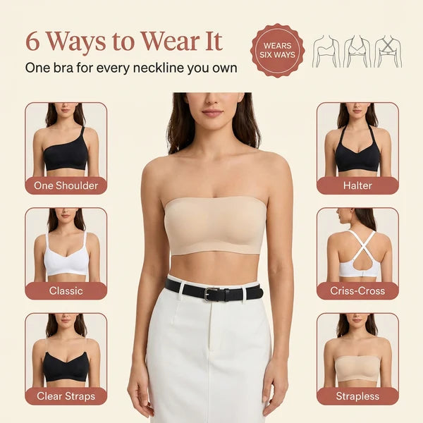 💟 Kaufen Sie 1 und erhalten Sie 1 gratis🌷Lusait trägerloser BH für Damen, rutschfester Silikon-Bandeau-BH, kabelloser Tube-Top-BH, Angebote für dich, Sommergewinne