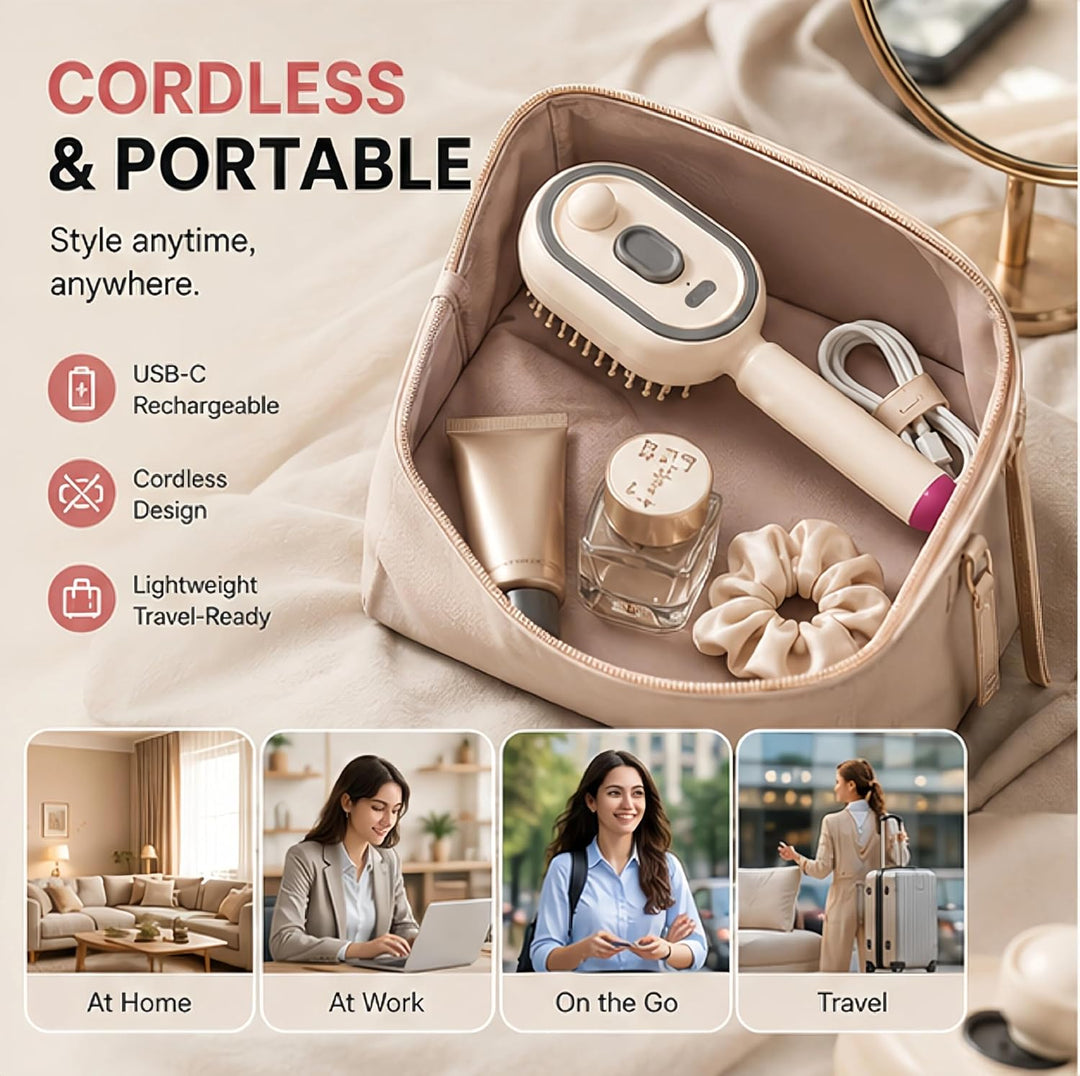 ⚽️🏆️World Cup Sale:30% OFF🎉70K+ SOLD! 🥳Electric Spray Air Cushion Massage Comb – Self-Cleaning Anti-Tangle Anti-Static Hair Brush | Scalp Massage & Volumizing Brush for Frizzy, Dry Hair Care