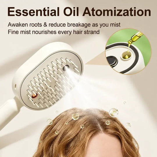 ⚽️🏆️World Cup Sale:30% OFF🎉70K+ SOLD! 🥳Electric Spray Air Cushion Massage Comb – Self-Cleaning Anti-Tangle Anti-Static Hair Brush | Scalp Massage & Volumizing Brush for Frizzy, Dry Hair Care