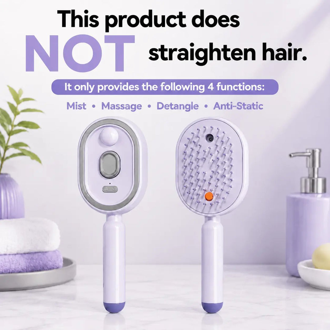 ⚽️🏆️World Cup Sale:30% OFF🎉70K+ SOLD! 🥳Electric Spray Air Cushion Massage Comb – Self-Cleaning Anti-Tangle Anti-Static Hair Brush | Scalp Massage & Volumizing Brush for Frizzy, Dry Hair Care