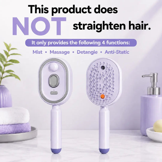 ⚽️🏆️World Cup Sale:30% OFF🎉70K+ SOLD! 🥳Electric Spray Air Cushion Massage Comb – Self-Cleaning Anti-Tangle Anti-Static Hair Brush | Scalp Massage & Volumizing Brush for Frizzy, Dry Hair Care