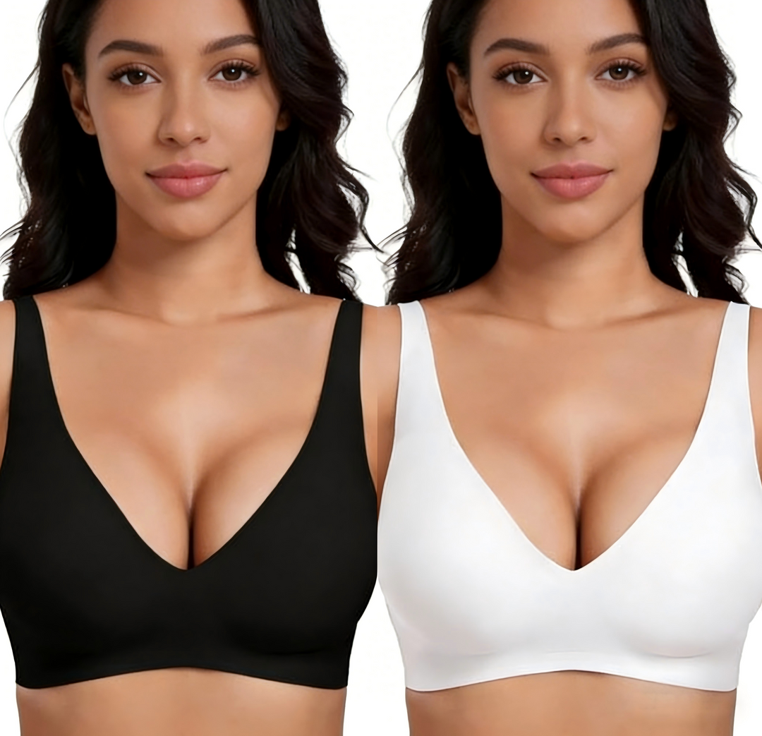 💕Jelly Wireless Womens Comfortable Wireless Bras Push Up Bralettes Seamless Tshirts Bras Deep V Everyday Bras