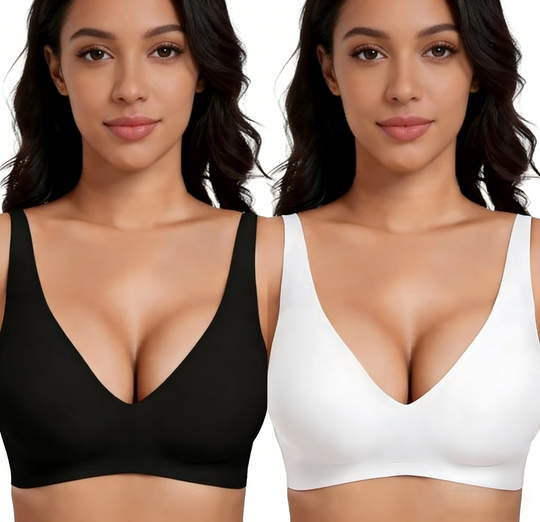 💕Jelly Wireless Womens Comfortable Wireless Bras Push Up Bralettes Seamless Tshirts Bras Deep V Everyday Bras