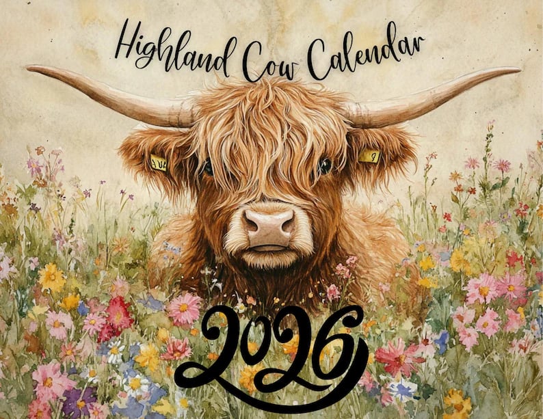 🏆Bljeskalica sniženja⚡ PRODANO JE 11 000+! Gotovo nestalo-🐮Kalendar Highland Cow 2026 📅