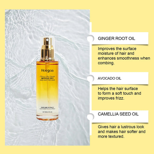 Hoegoa 80ml Conditioning Oil Spray Scalp & Hair Strengthener Leave-In Conditioner Comforting Shampoo Cleanser