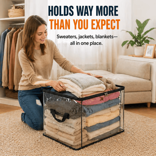 🎁 📦Large Heavy-Duty Thick Plastic Clear Storage Bag for Clothes, Moving & Storage