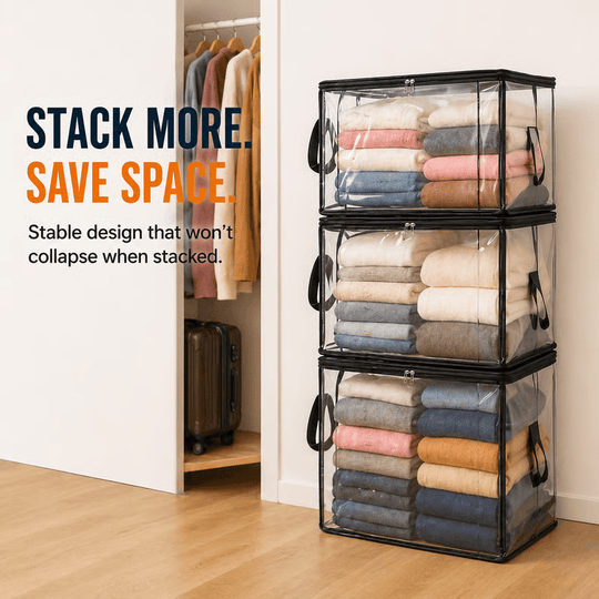 🎁 📦Large Heavy-Duty Thick Plastic Clear Storage Bag for Clothes, Moving & Storage