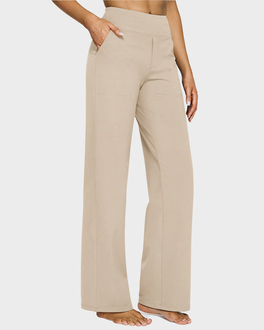 Loose High-Waist Business Casual Pants Yoga Pants Women Wide Leg Pants with Pockets Comfortable Athletic Sweatpants Outdoorfun
